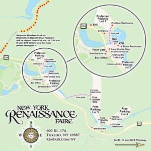 Renaissance Faire in Tuxedo, New York Parking Map