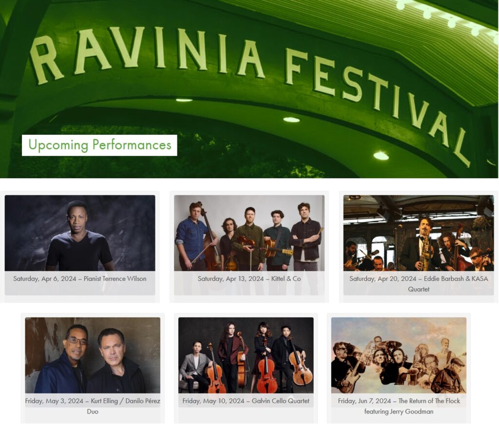 Ravinia Music Festival Concerts Lineup